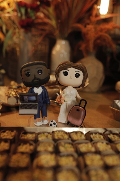 Topo de Bolo Casamento Luxo Funko Pop