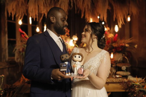 Topo de Bolo Casamento Luxo Funko Pop