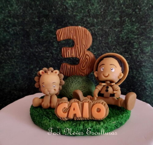 Topo de Bolo Safari