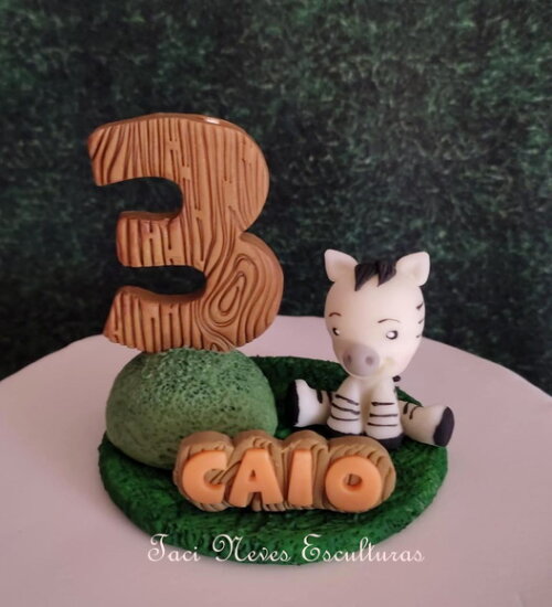 Topo de Bolo Safari