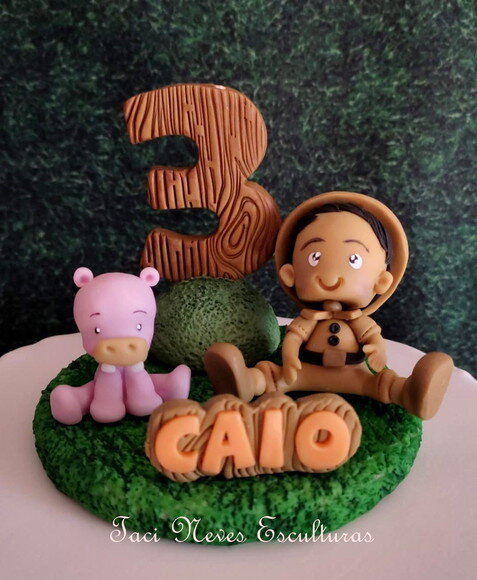 Topo de Bolo Safari