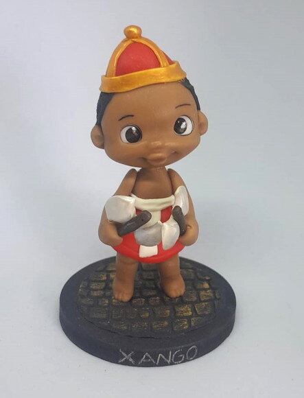 Xângo Miniatura Biscuit Umbanda