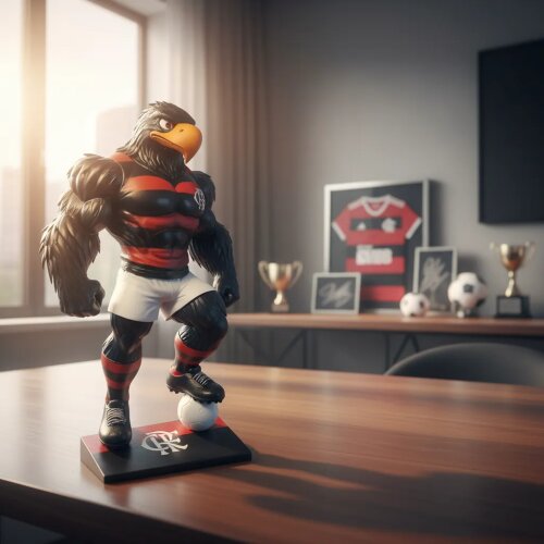 Estatua Mascote Urubu Jogador