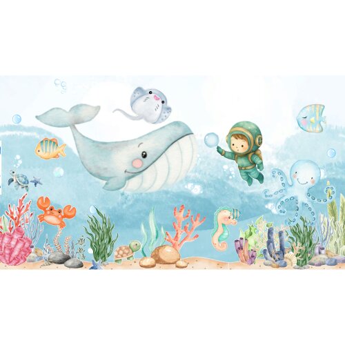 TOALHA DE PRAIA PERSOLALIZADA FUNDO DO MAR