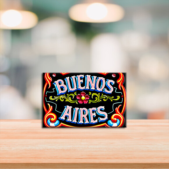 Imã de Geladeira Decorativo Turístico – Fileteado Buenos Aire