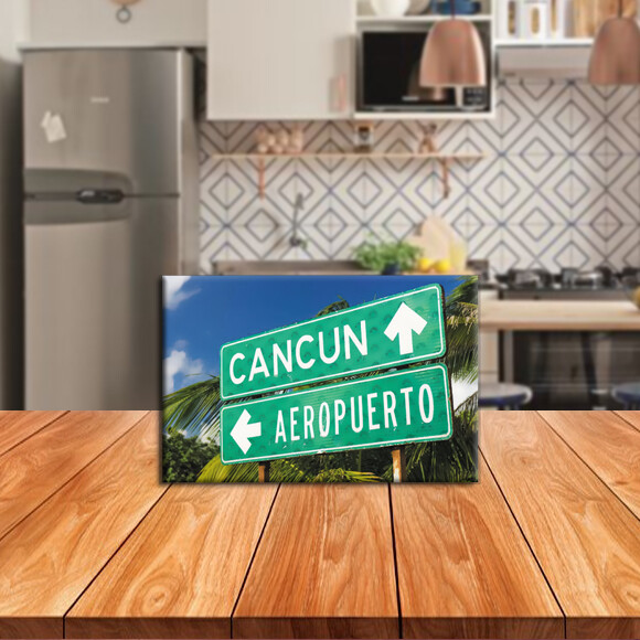 Imã de Geladeira Decorativo Turístico – Cancún Placas – M?