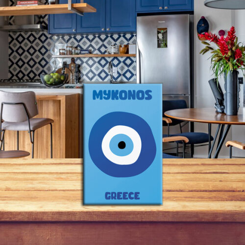 Imã de Geladeira Decorativo Turístico Mykonos – Grécia, Europa