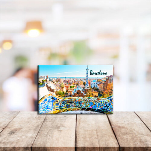 Imã de Geladeira Decorativo Turístico – Barcelona Parque Güell – Espanha, Europa