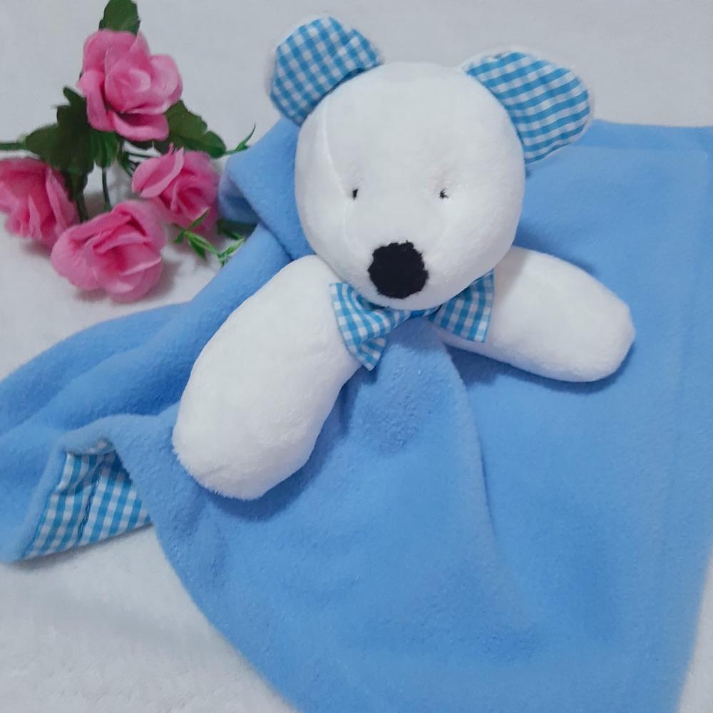 Naninha soft Ursinho Xadrez Azul