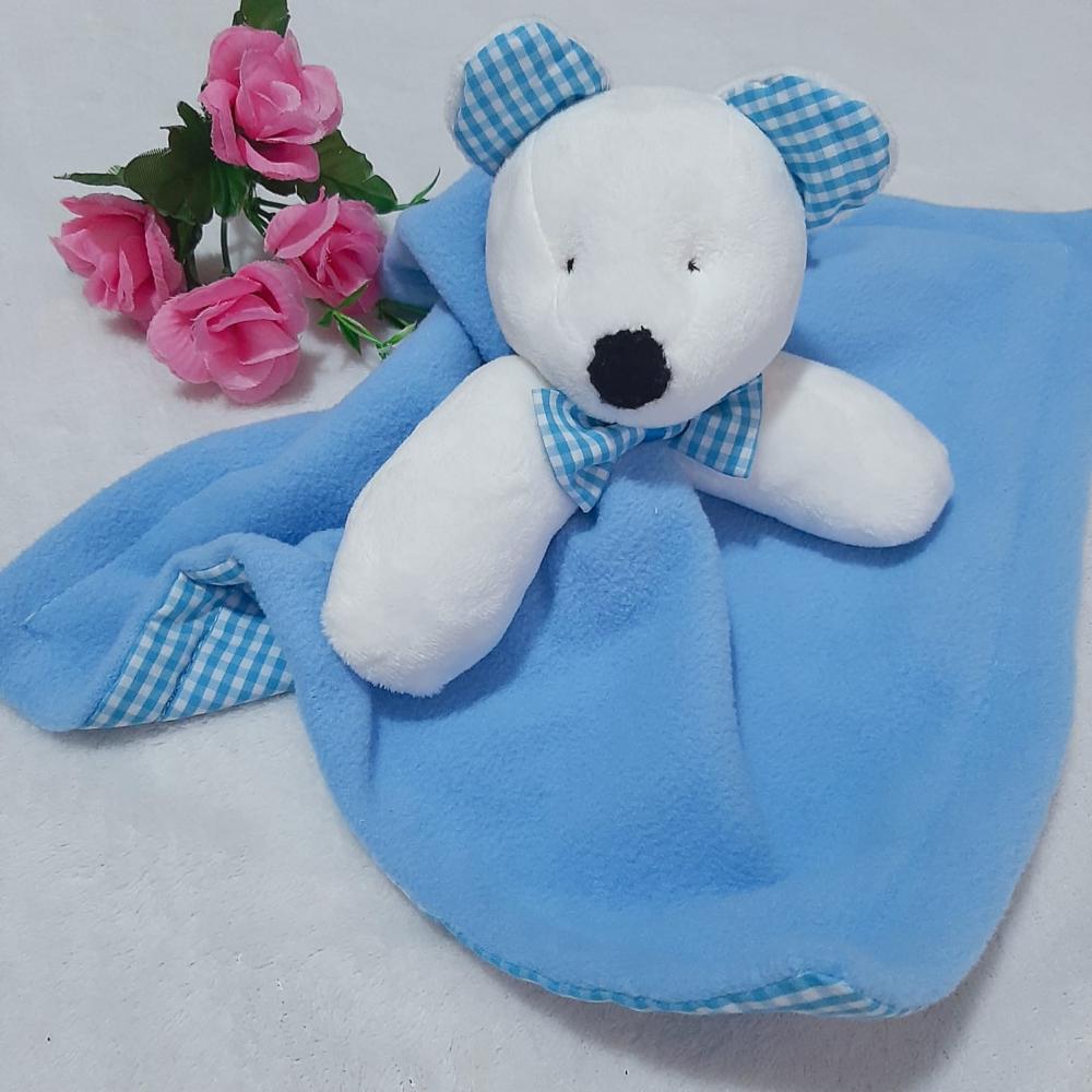 Naninha soft Ursinho Xadrez Azul