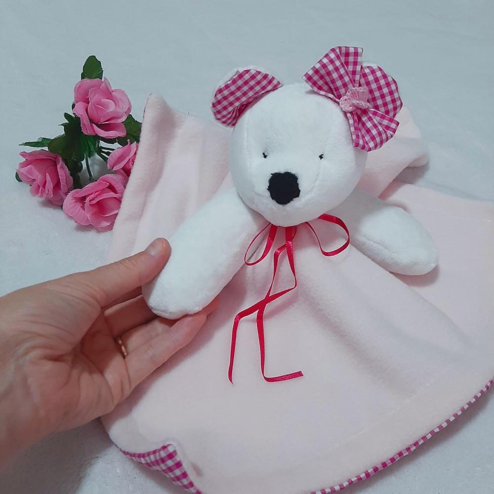 Naninha soft Ursinha Xadrez Rosa