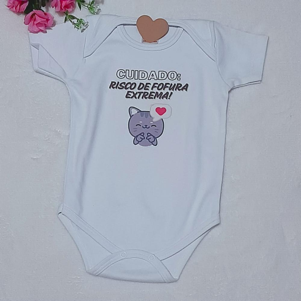 Body Bebê Suedine - Frases - Gatinho Fofura