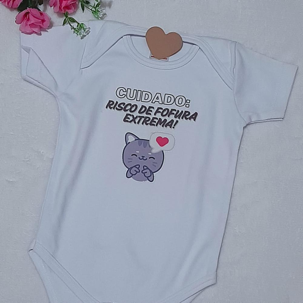 Body Bebê Suedine - Frases - Gatinho Fofura