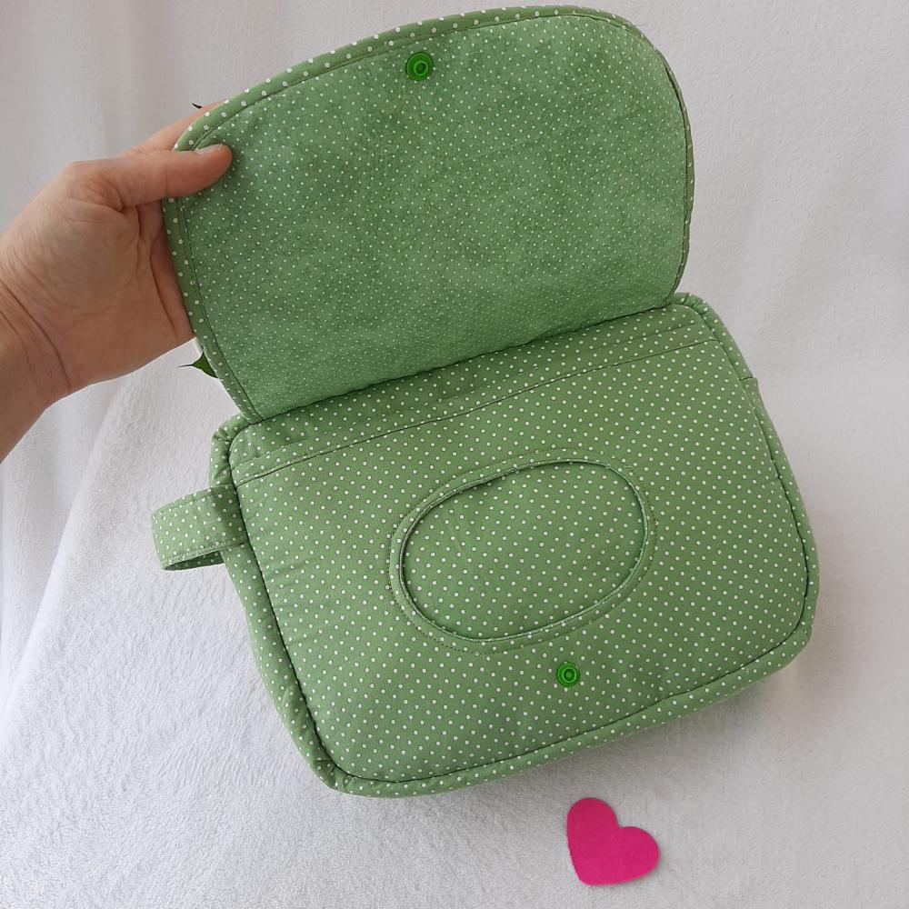 Necessaire porta-fraldas e lenços umedecidos Ursinho