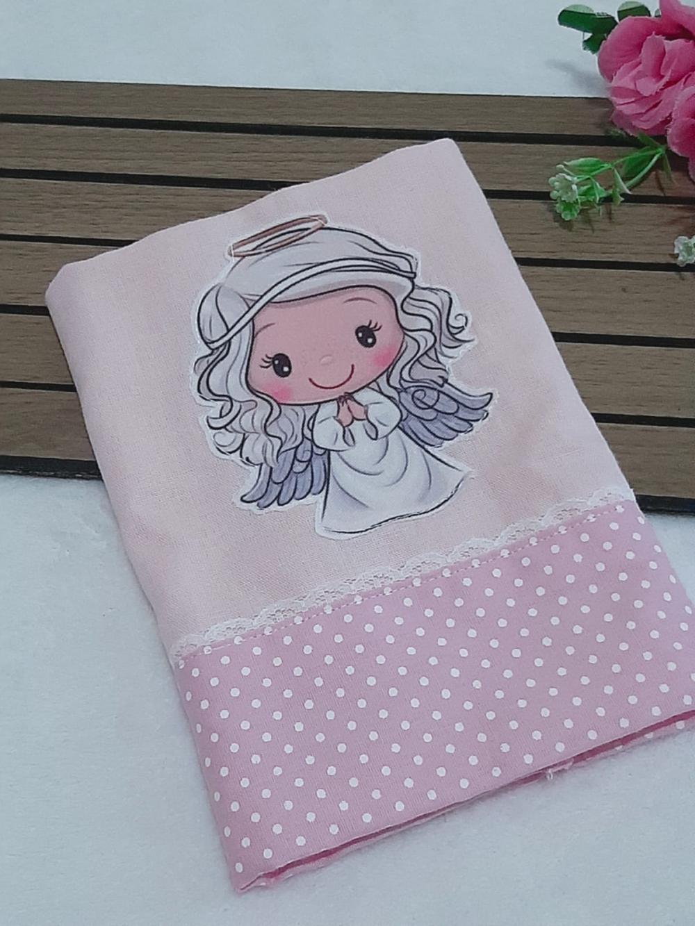 Caixa Presente Bebê Anjinha Rosa - Frases