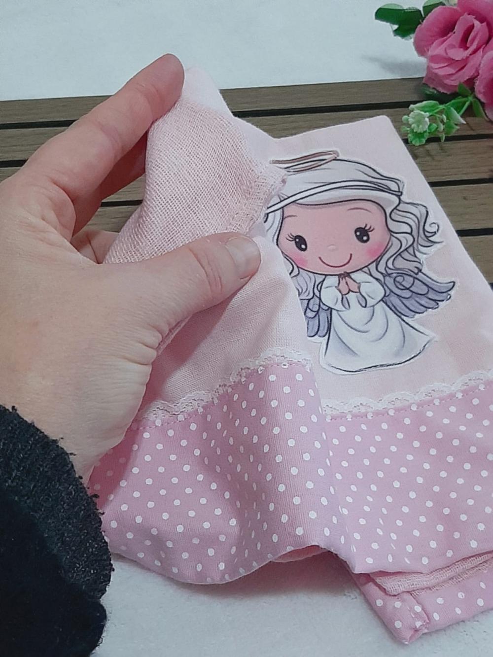 Caixa Presente Bebê Anjinha Rosa - Frases