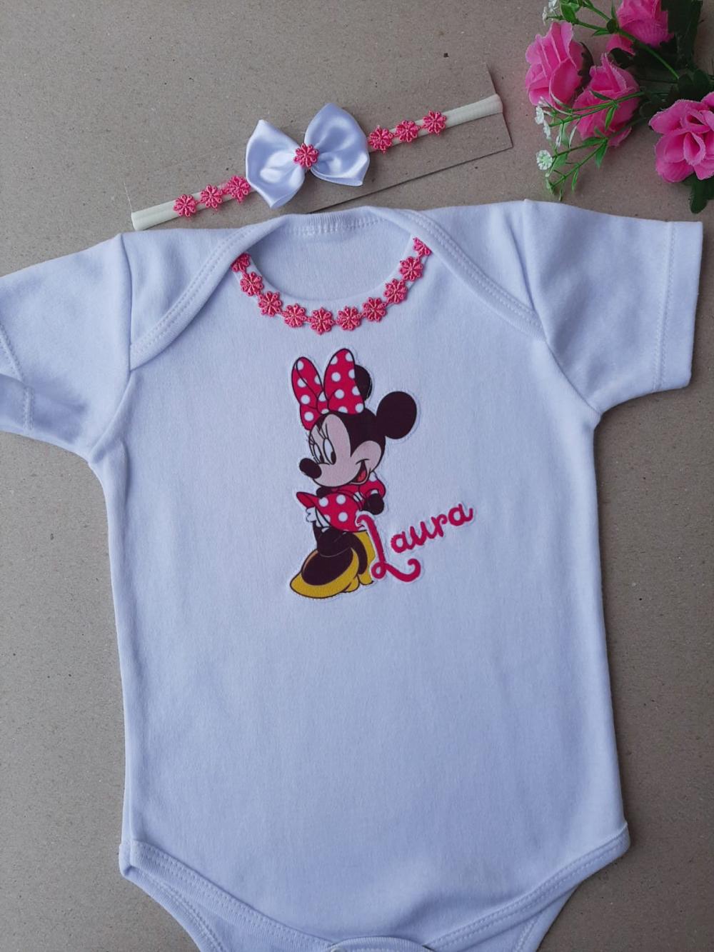 Caixinha Personalizada Presente para Bebê Ratinha Pink com Body