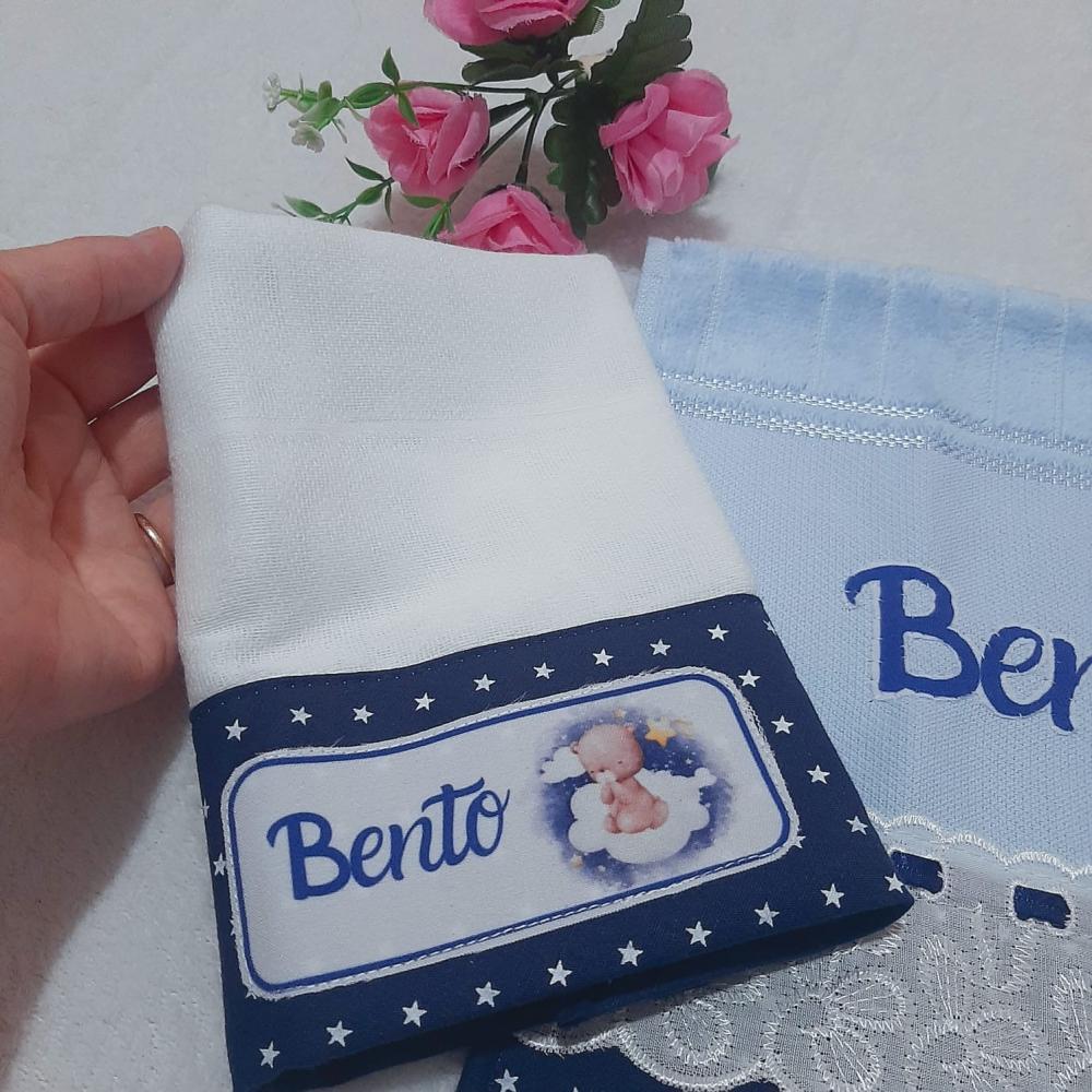 Toalhinha de mão personalizada para bebê e babita Ursinho Sonec