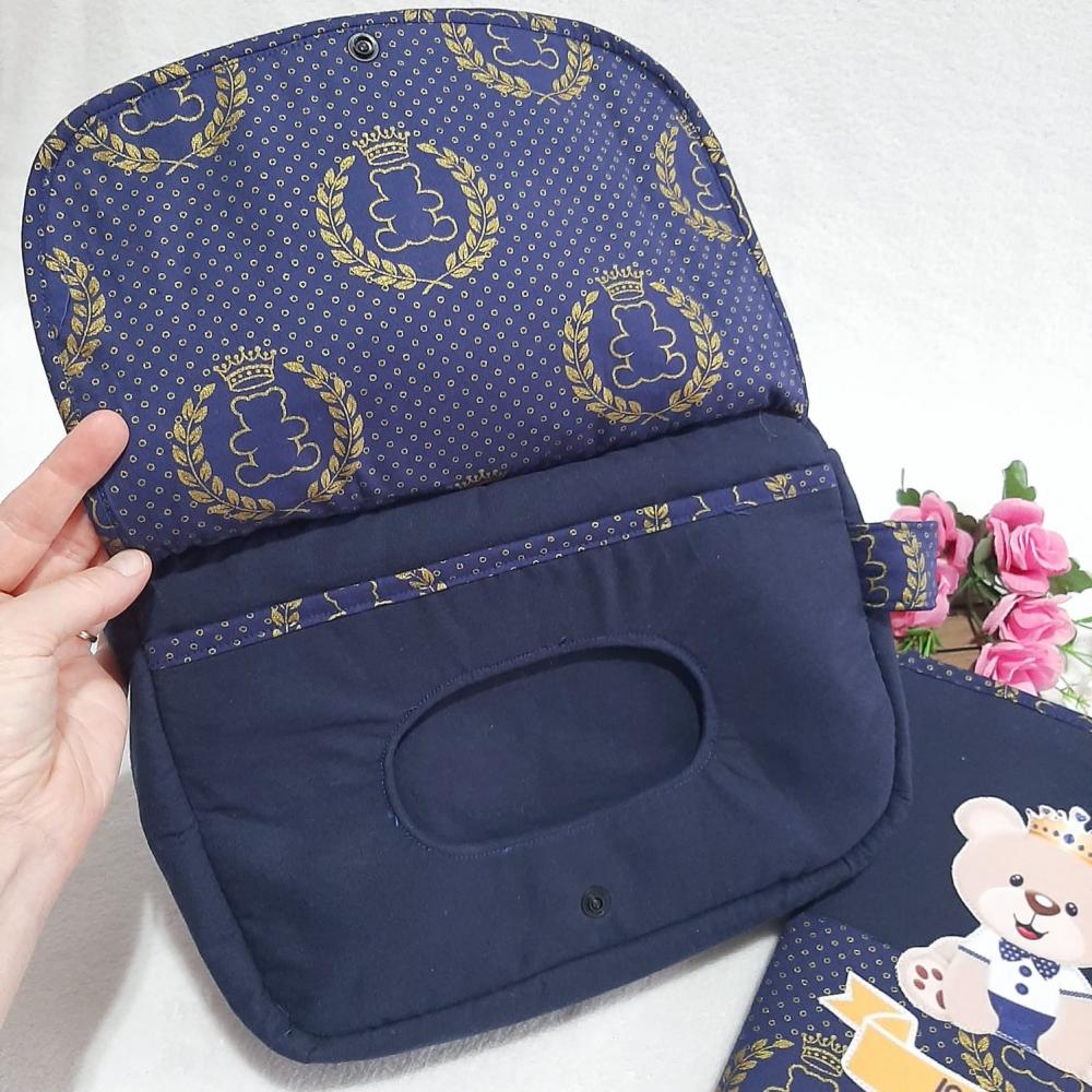 Necessaire Porta-fraldas e capa para caderneta de vacinação Urs