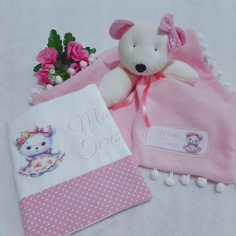Naninha soft Ursinha rosa e babita personalizada