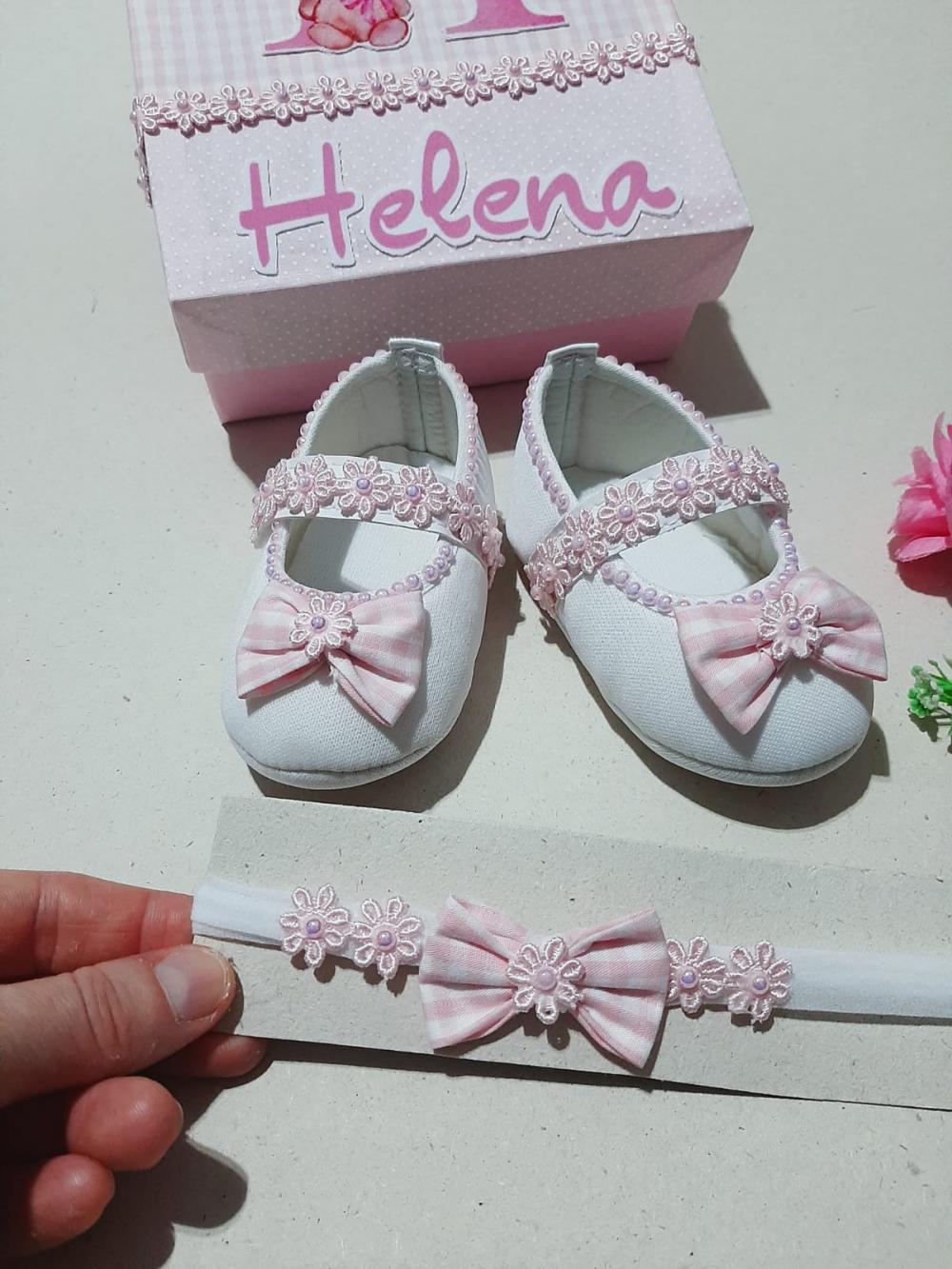 Sapatinho de Bebê Lacinho Rosa - Mimos na Caixa