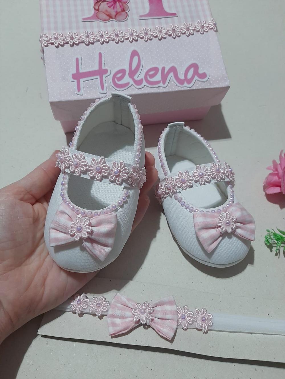 Sapatinho de Bebê Lacinho Rosa - Mimos na Caixa