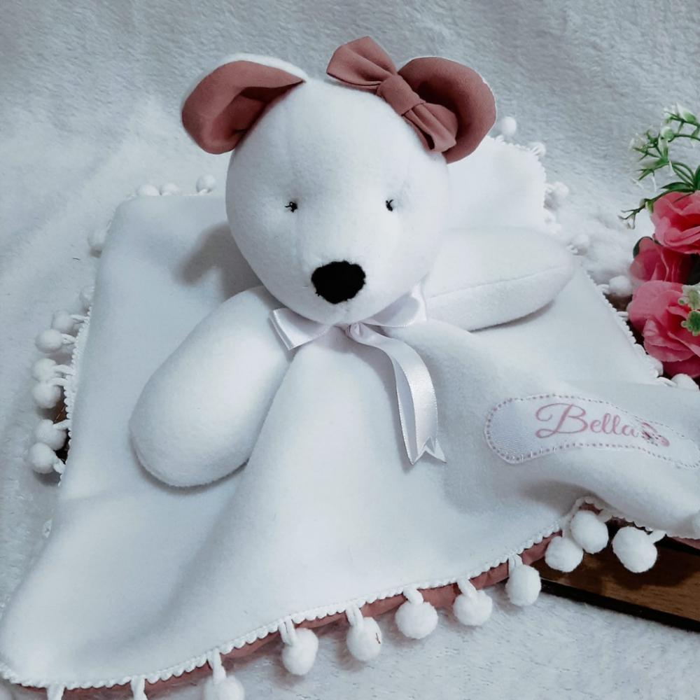Naninha Ursinha Rosê - Personalizada - Mimos na Caixa