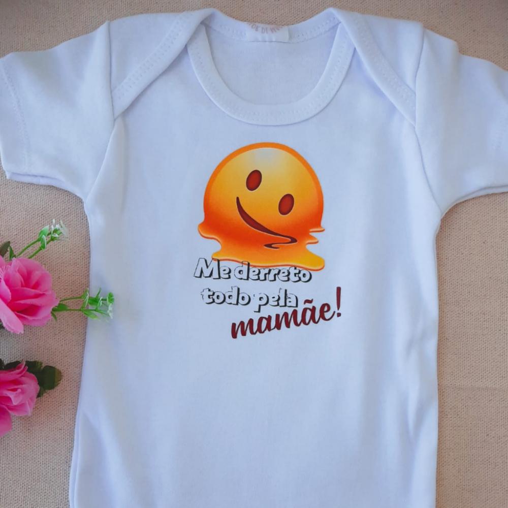 Body Me Derreto pela Mamãe - Emojis - Suedine 100% algodão