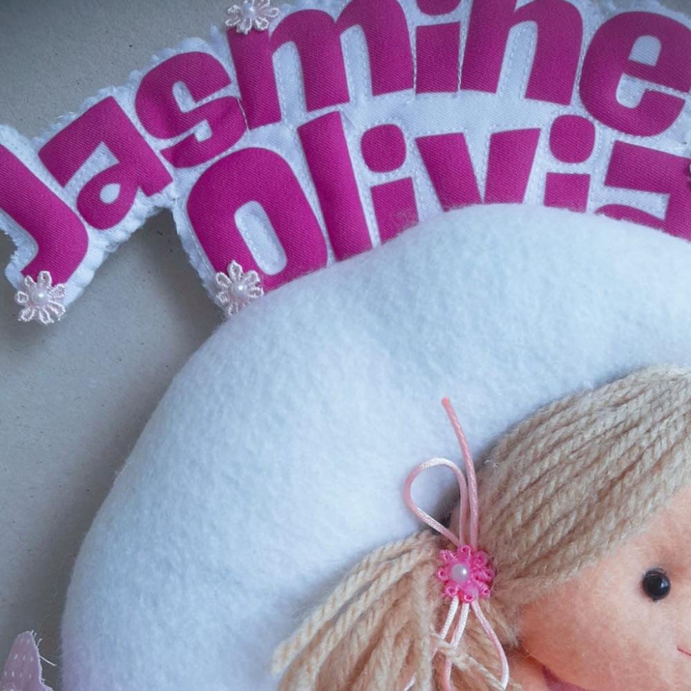 Enfeite Porta Maternidade Menina Rosa - Mimos na Caixa