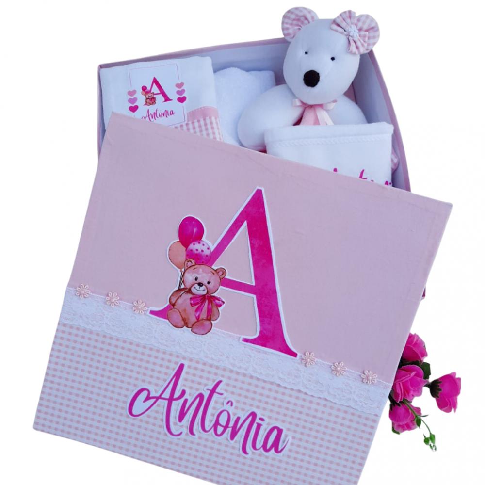 Caixinha Presente Bebê Personalizada - Naninha, babitas, toalhin