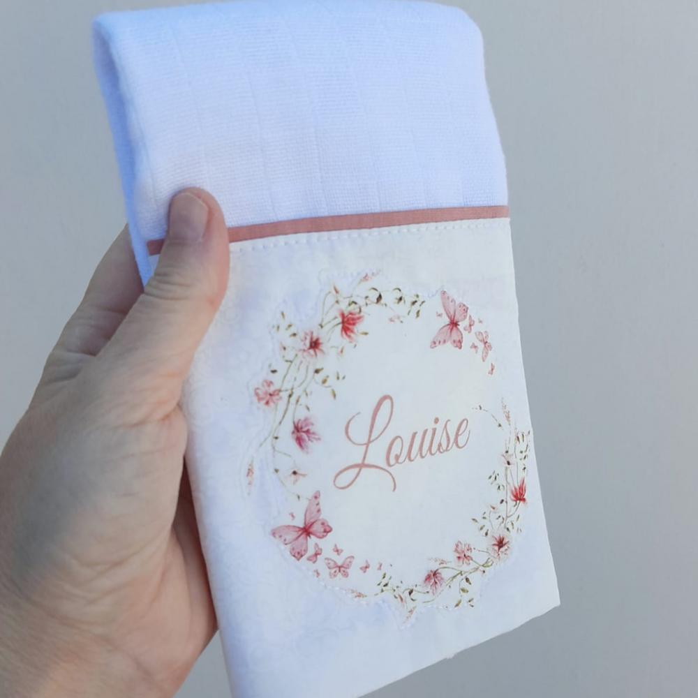 Kit Bebê Personalizado - Manta e Cueiro Flanelados e 2 Toalhinha