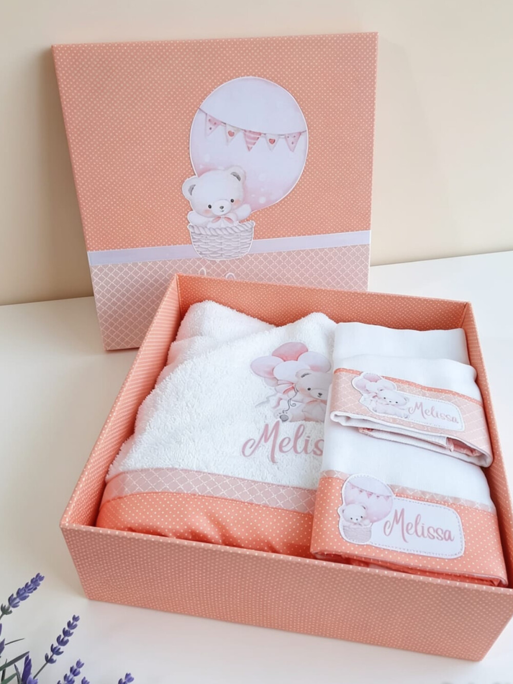 Kit Presente Bebê Personalizado - Toalha de Banho, Babitas e Cai