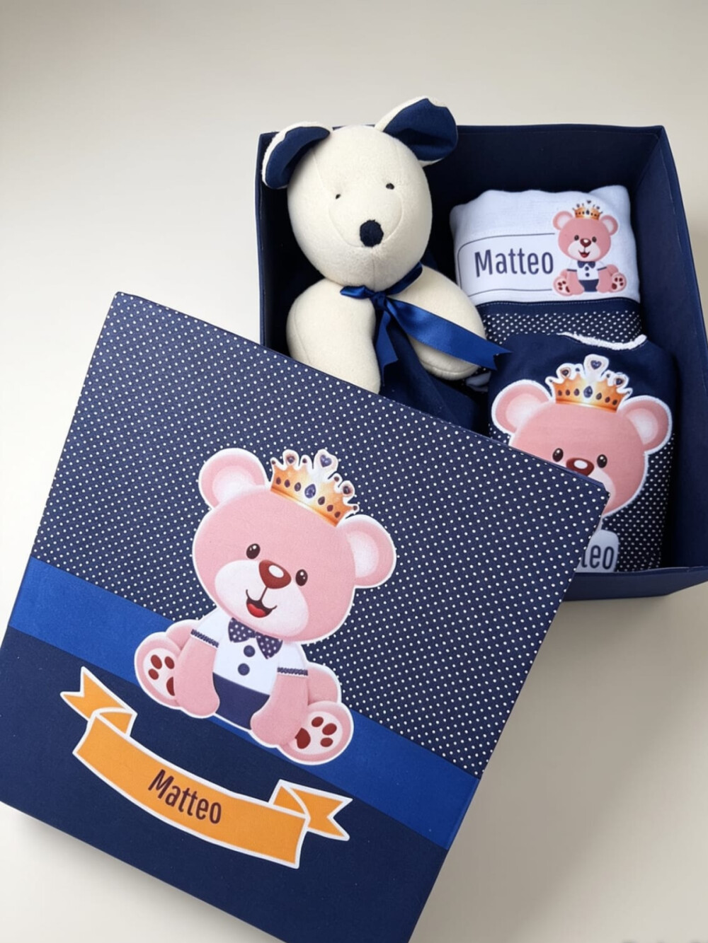 Kit Presente Bebê Personalizado - Naninha, Babeiro, Babita e Cai