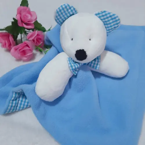 Naninha soft Ursinho Xadrez Azul