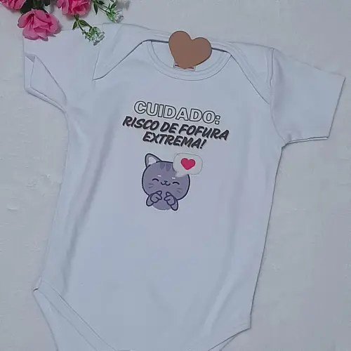 Body Bebê Suedine - Frases - Gatinho Fofura