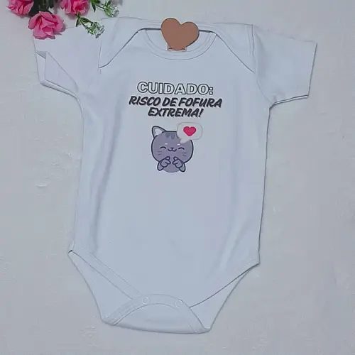 Body Bebê Suedine - Frases - Gatinho Fofura