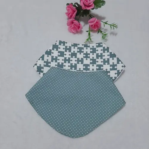 Dupla de babeiros bandana Peças Quebra Cabeça Verde
