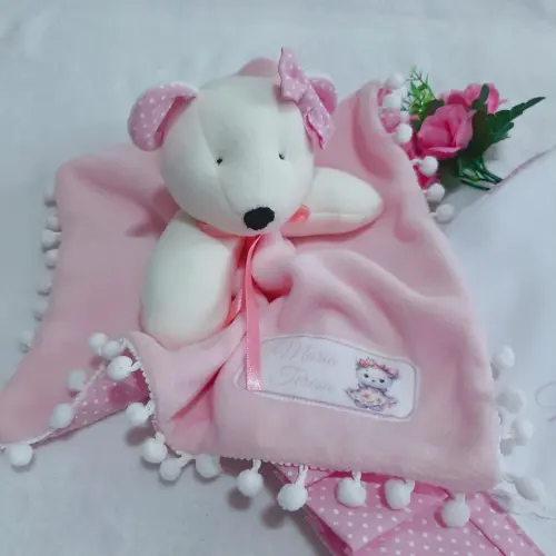 Naninha soft Ursinha rosa e babita personalizada