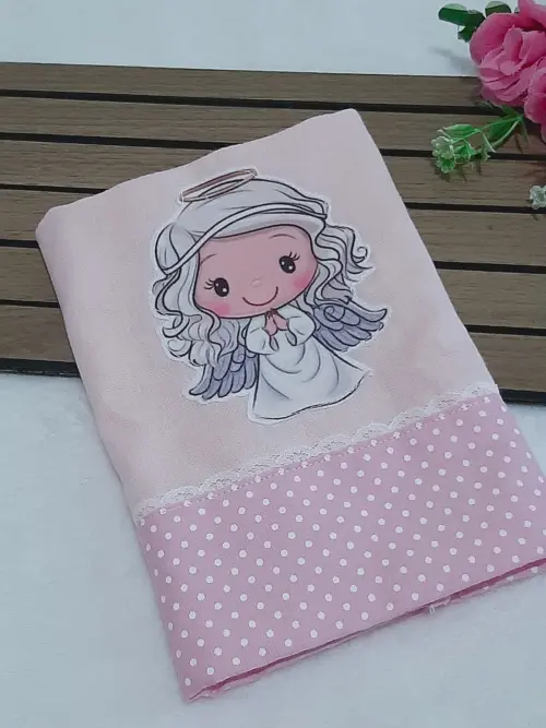 Caixa Presente Bebê Anjinha Rosa - Frases