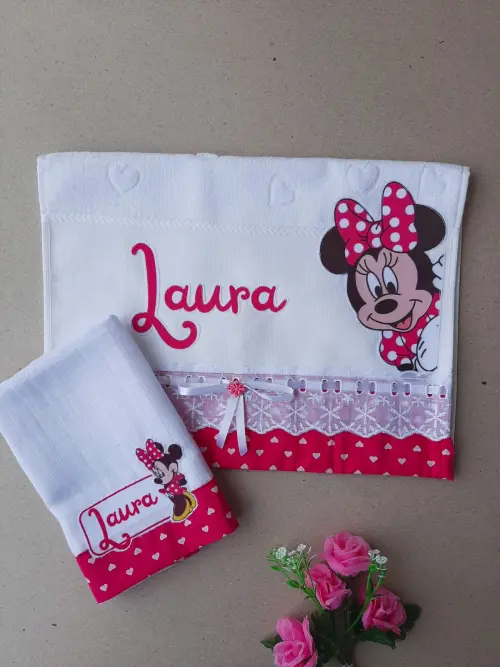 Caixinha Personalizada Presente para Bebê Ratinha Pink com Body