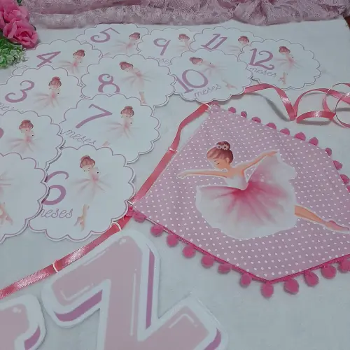 Kit Mesversário Bailarina - Fotos de Acompanhamento Mensal