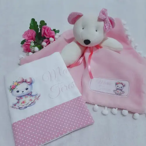 Naninha soft Ursinha rosa e babita personalizada