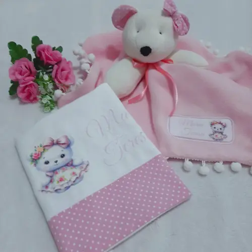 Naninha soft Ursinha rosa e babita personalizada