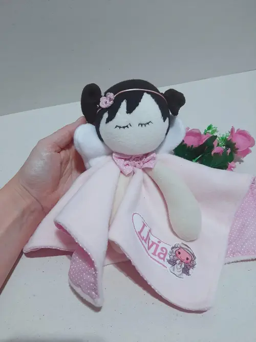 Caixa Presente Personalizada Bebê Anjo - manta, sapatinho e nani
