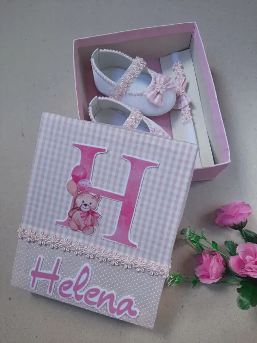 Sapatinho de Bebê Lacinho Rosa - Mimos na Caixa