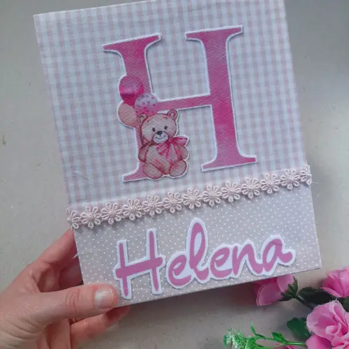Kit presente bebê Sapatinho e Lacinho - Personalizado - Rosa cla