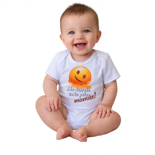 Body Me Derreto pela Mamãe - Emojis - Suedine 100% algodão