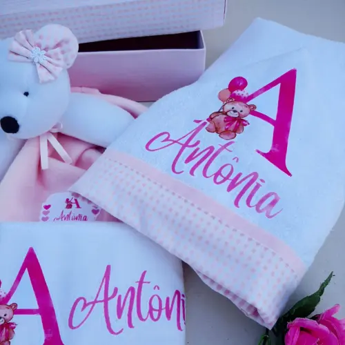 Caixinha Presente Bebê Personalizada - Naninha, babitas, toalhin