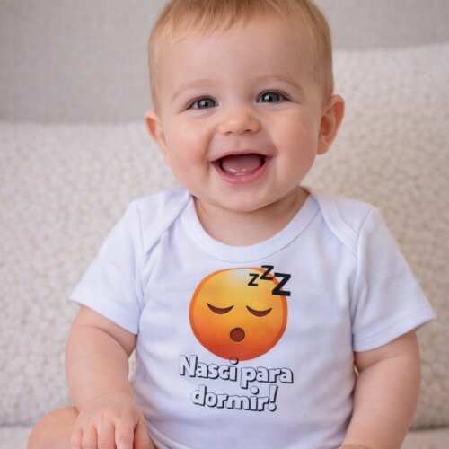 Body Nasci para Dormir - Emojis - Suedine 100% algodão