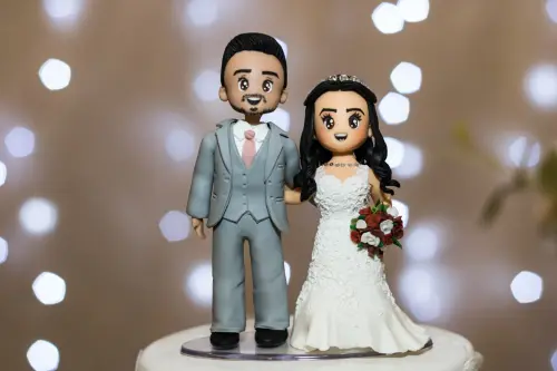 Noivinhos Biscuit Personalizados Topo de Bolo Casamento